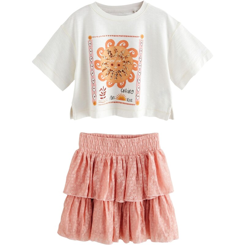 Next Set oranžová / púdrová / biela 64528554