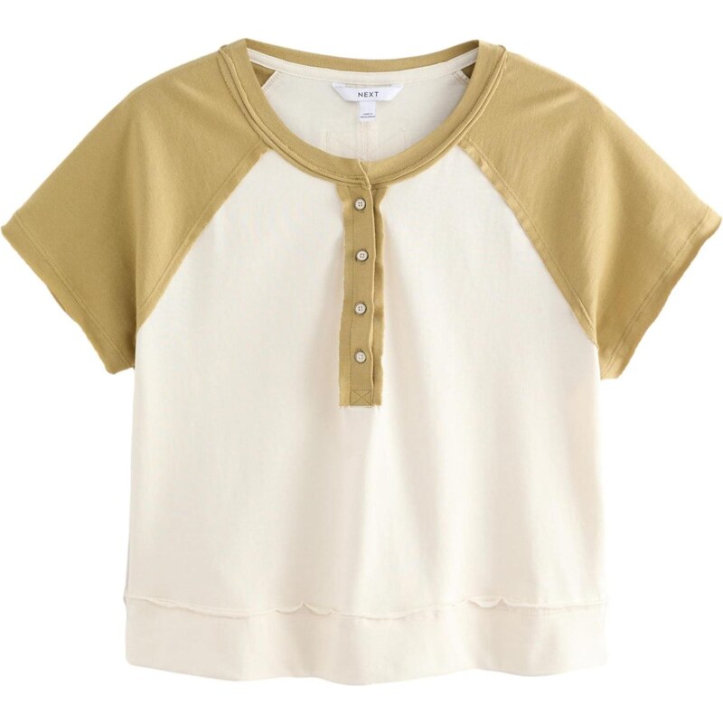 Next Tričko žltá melírovaná / biela 65650156