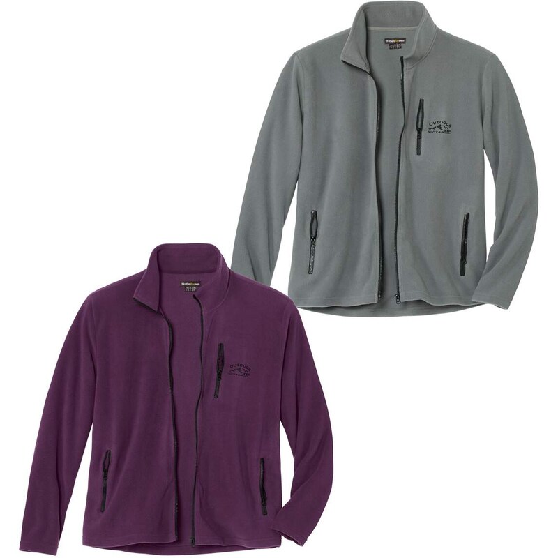 Sada 2 športových flísových mikín Mountain Atlas For Men Fialová 61681852