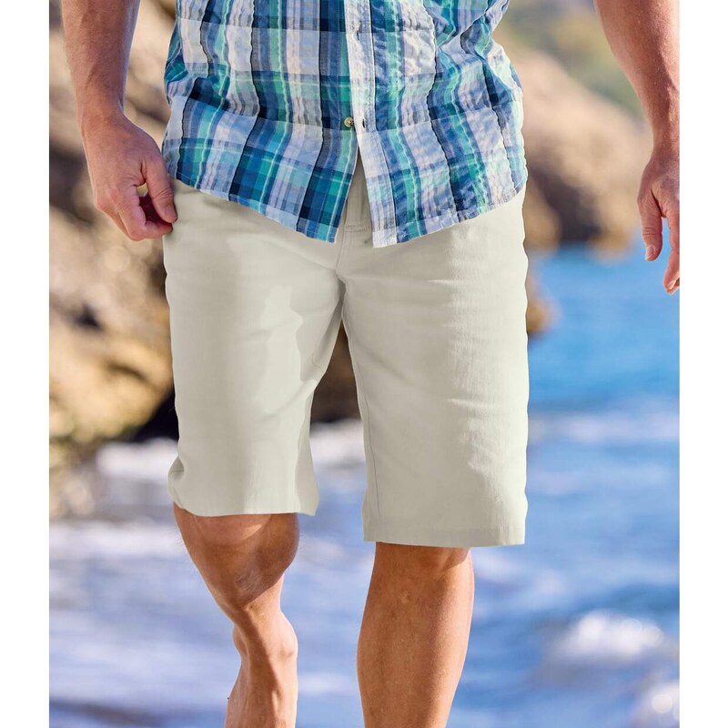 Pohodlné bavlnené chino bermudy Atlas For Men Béžová 63417810
