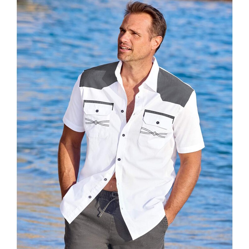 Biela popelínová košeľa Atlas For Men Biela 63417818