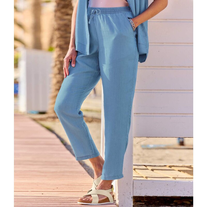 Splývavé nohavice s denimovým dizajnom Atlas For Men Modrá 63428875