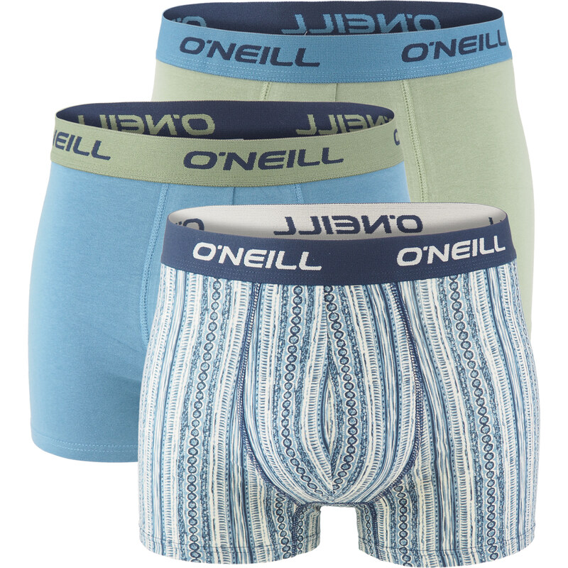 ONEILL - boxerky 3PACK cotton stretch pressed lines & blue stone combo 63429971
