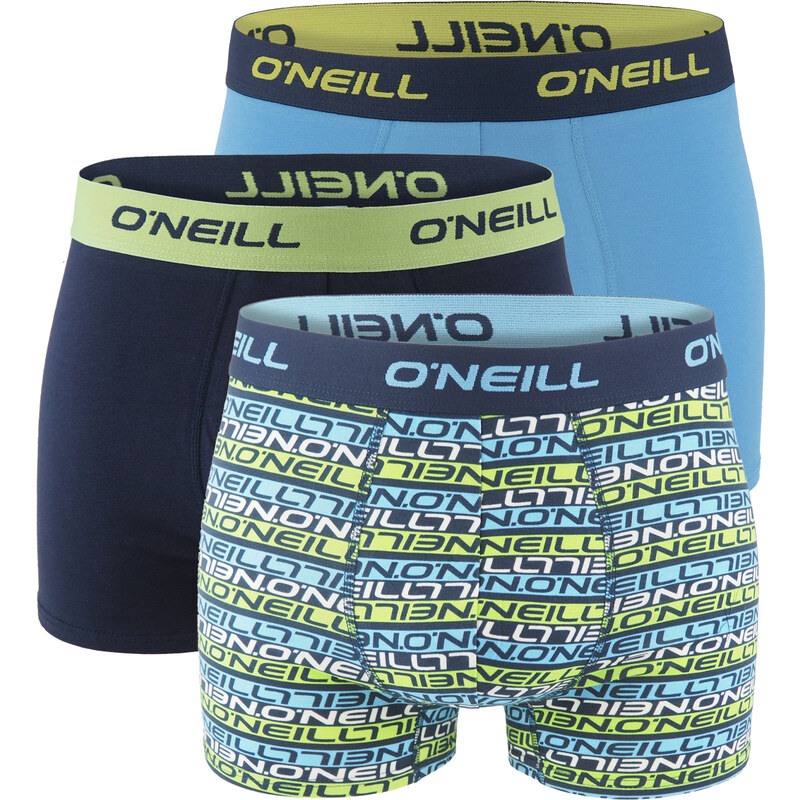ONEILL - boxerky 3PACK cotton stretch graphic logo & alaskan blue 63429975