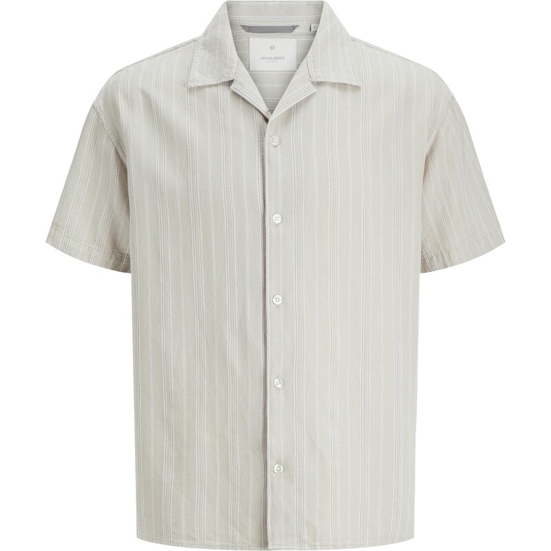 JACK & JONES Košeľa JPRCCMontana sivobéžová / biela 63430565