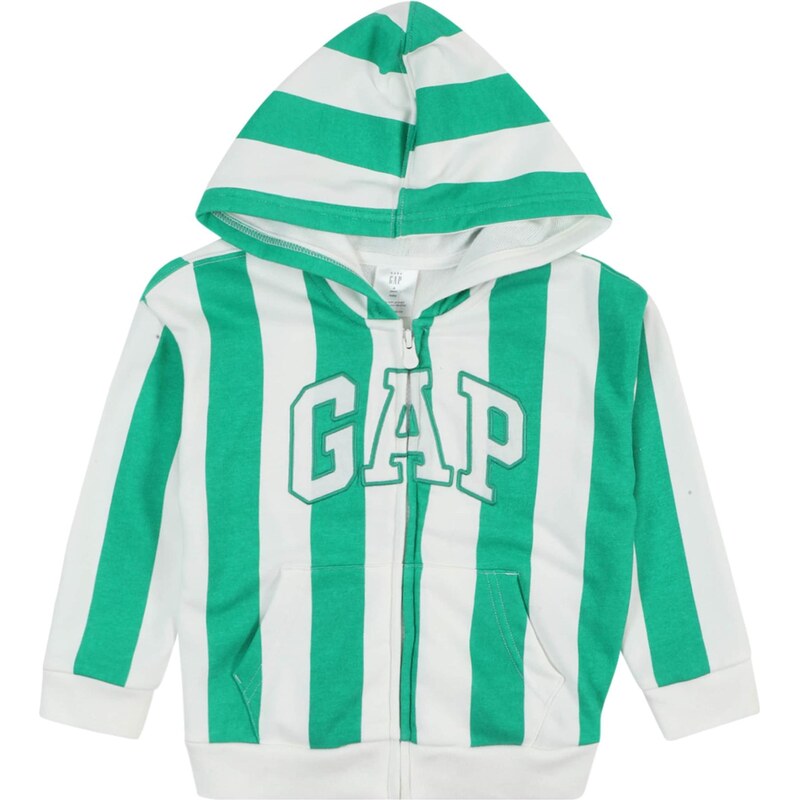 GAP Tepláková bunda zelená / biela 63430772