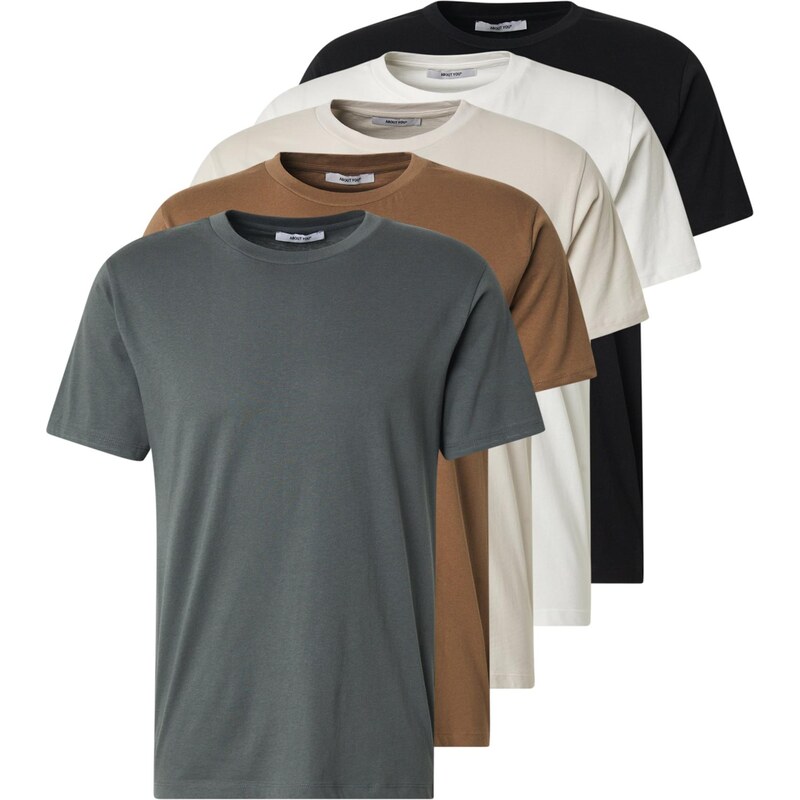 ABOUT YOU Tričko Peter svetlobéžová / pueblo / tmavozelená / čierna / 63430872