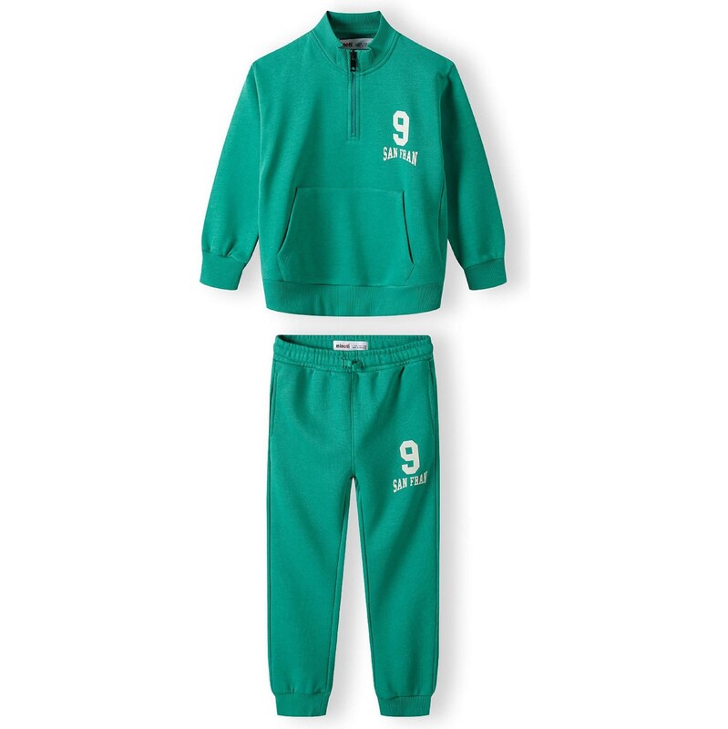 MINOTI Joggingová súprava smaragdová / biela 63791576