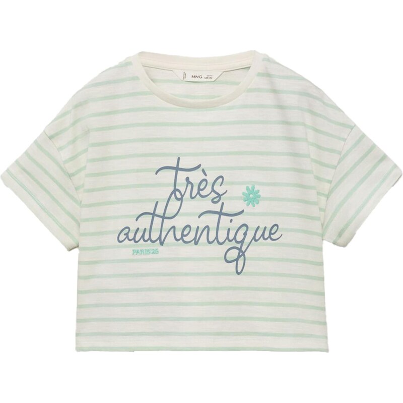 MANGO KIDS Tričko TRES námornícka modrá / svetlozelená / šedobiela 63664993