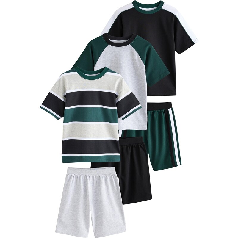 Next Pyžamo sivobéžová / svetlosivá / jedľová / čierna 63430349