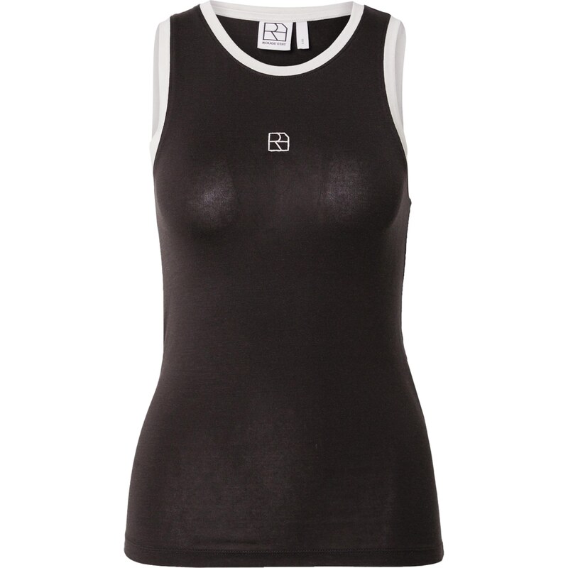 VILA ROUGE EDIT Top ROUESME čierna / šedobiela 63430536