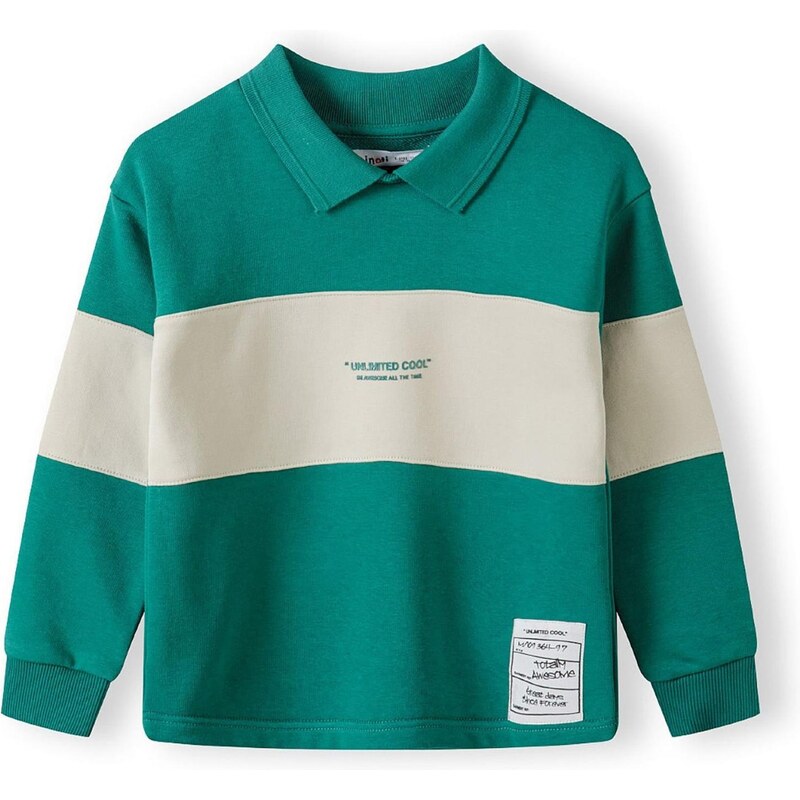 MINOTI Mikina tmavozelená / biela ako vlna 65651489