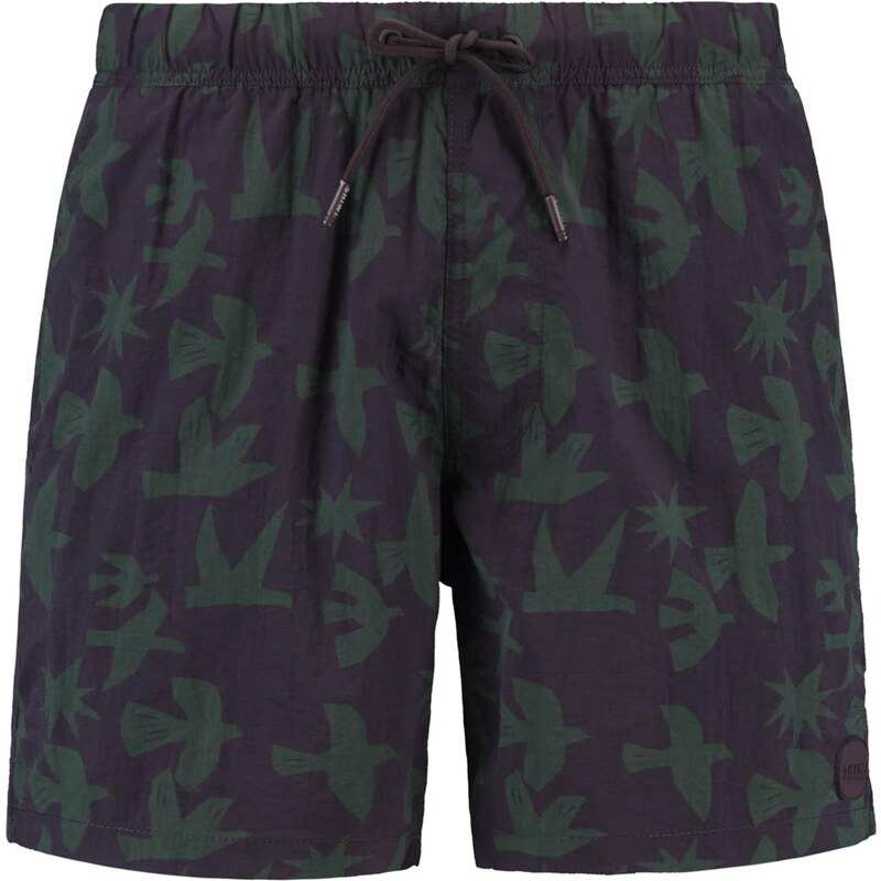 Shiwi Plavecké šortky Nick tmavozelená / baklažánová 63430945