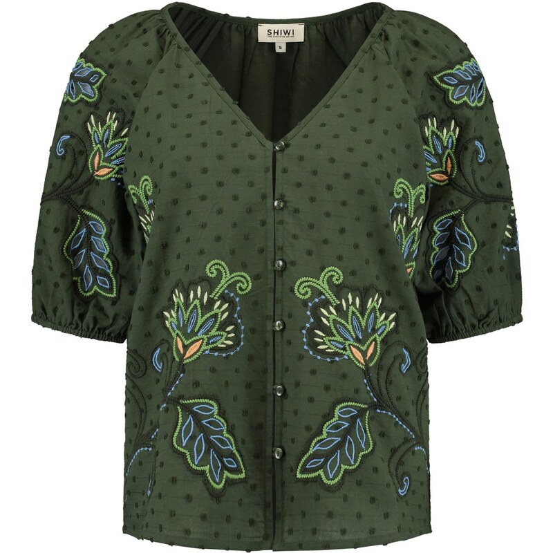 Shiwi Blúzka Erin Dobby kráľovská modrá / svetlozelená / tmavozelená / 63430967