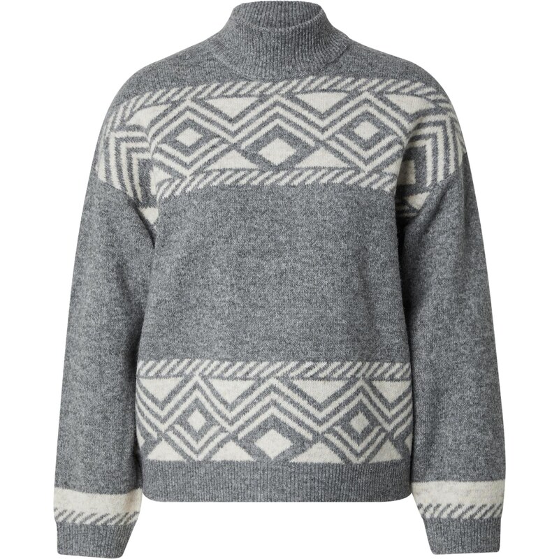 ONLY Sveter ONLVICTORIA sivá melírovaná / biela 66140793