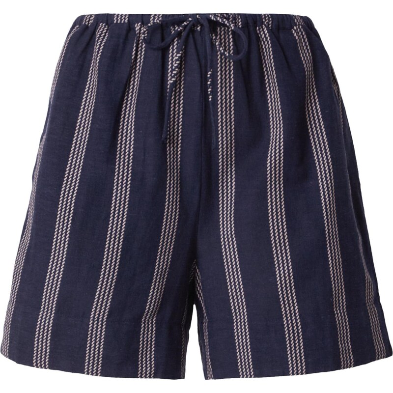 VILA Nohavice béžová / tmavomodrá 65905276