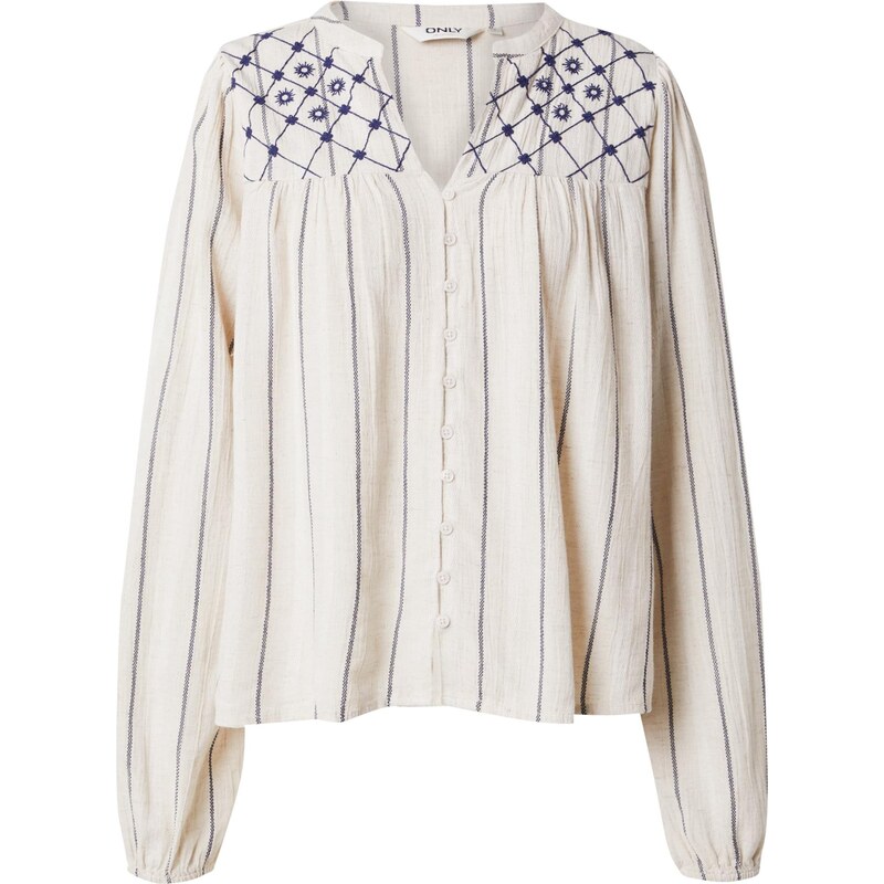 ONLY Blúzka ONLEline tmavomodrá / sivobéžová / šedobiela 64284383