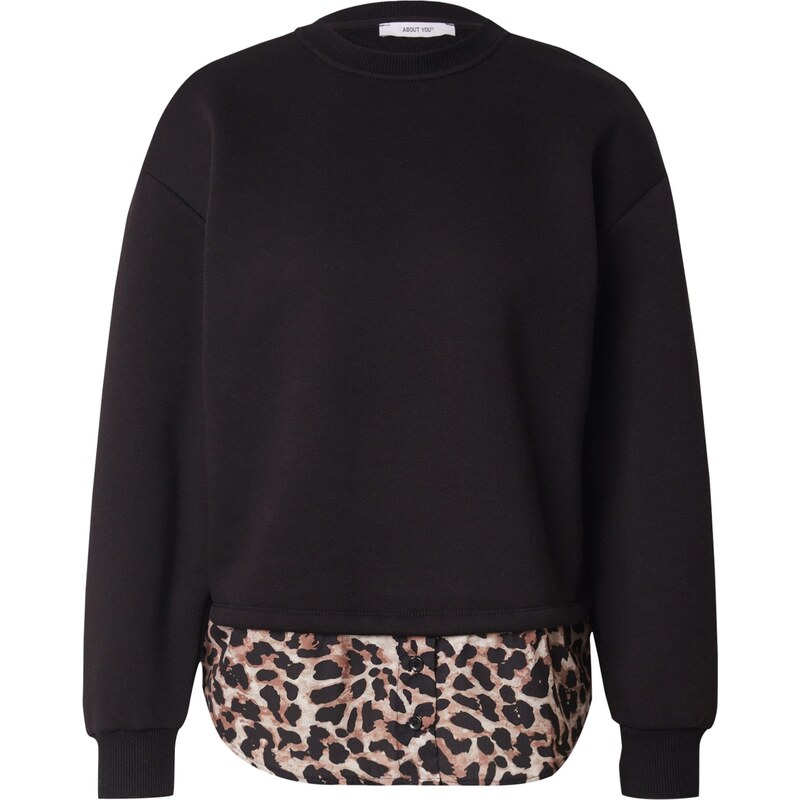 ABOUT YOU Mikina Presley béžová / hnedá / čierna 66007906