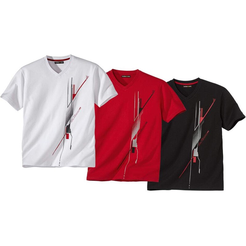 Sada 3 tričiek Atlas For Men Červená 63431734