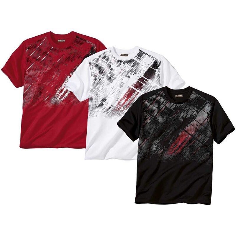 Sada 3 tričiek Sport Atlas For Men Červená 64430467