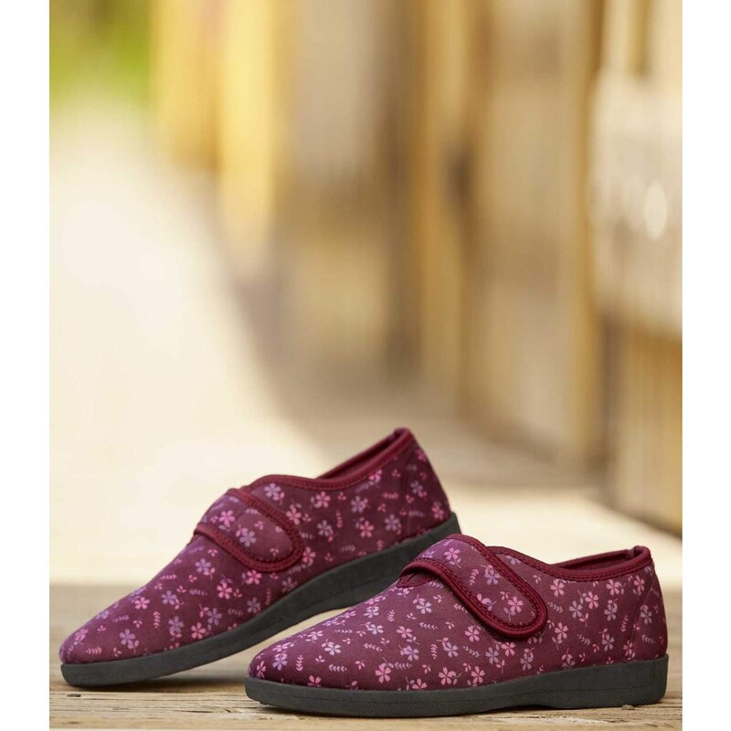 Kvetinové papuče na suchý zips Atlas For Men Ružová 49155074