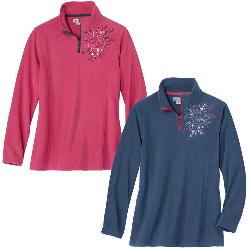 Sada 2 mikroflísových mikín s výšivkou Atlas For Men Ružová 61815725