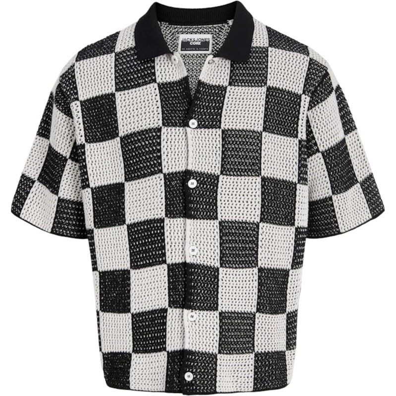 JACK & JONES Kardigán JCoathletico čierna / šedobiela 65878003