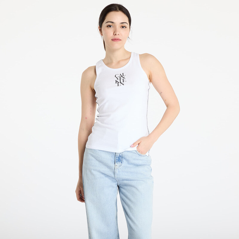 Calvin Klein Jeans Sl Cotton Rib Solid Tank Top White S 63434562
