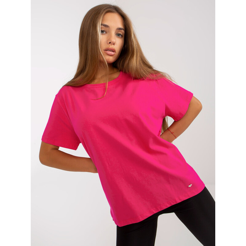 BASIC FEEL GOOD Tmavoružové dámske tričko s krátkymi rukávmi RV-TS 34246013