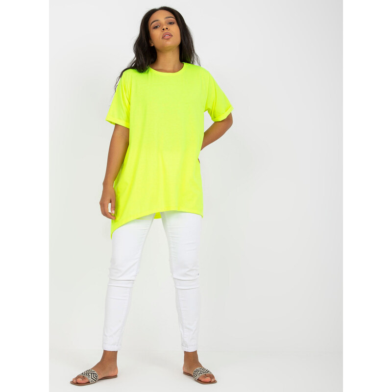 RELEVANCE Neónovo žltá voľná tunika -RV-TU-7853.50-fluo yellow 57950629