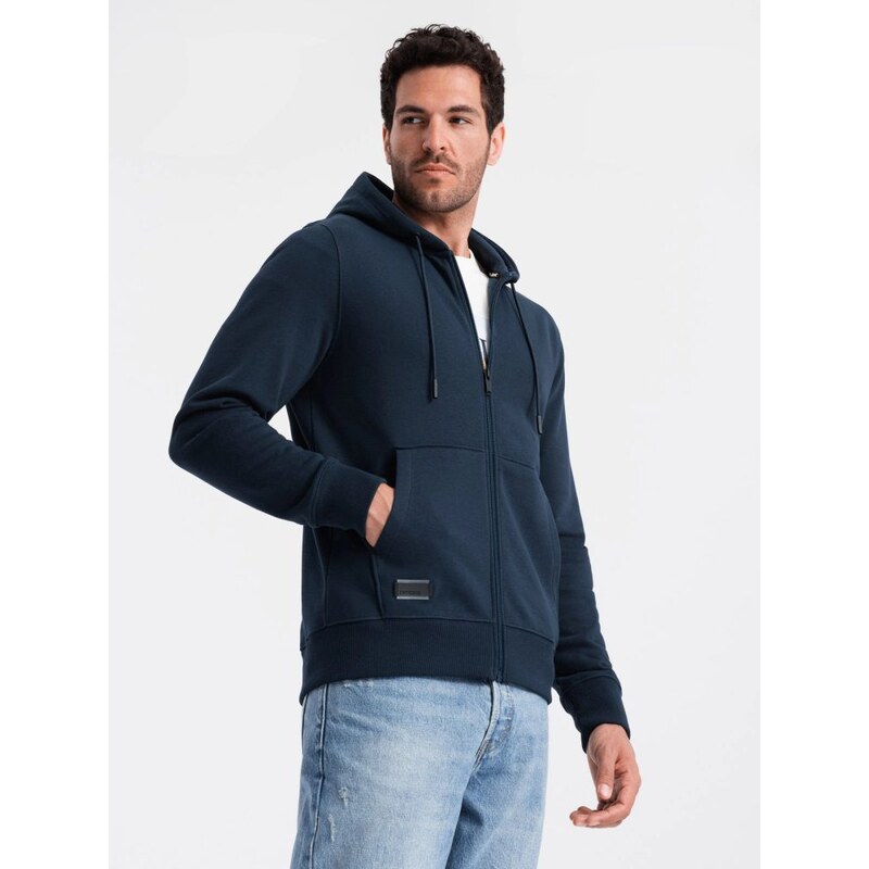 Ombre Clothing Bavlnená mikina pre mužov tmavo-modrá v1 om-ssbz-0160 63440040