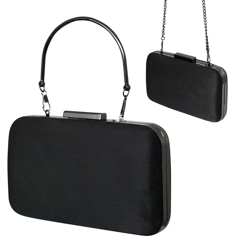 Lamour Čierna semišová spoločenská kabelka s kovovou rúčkou 63441112