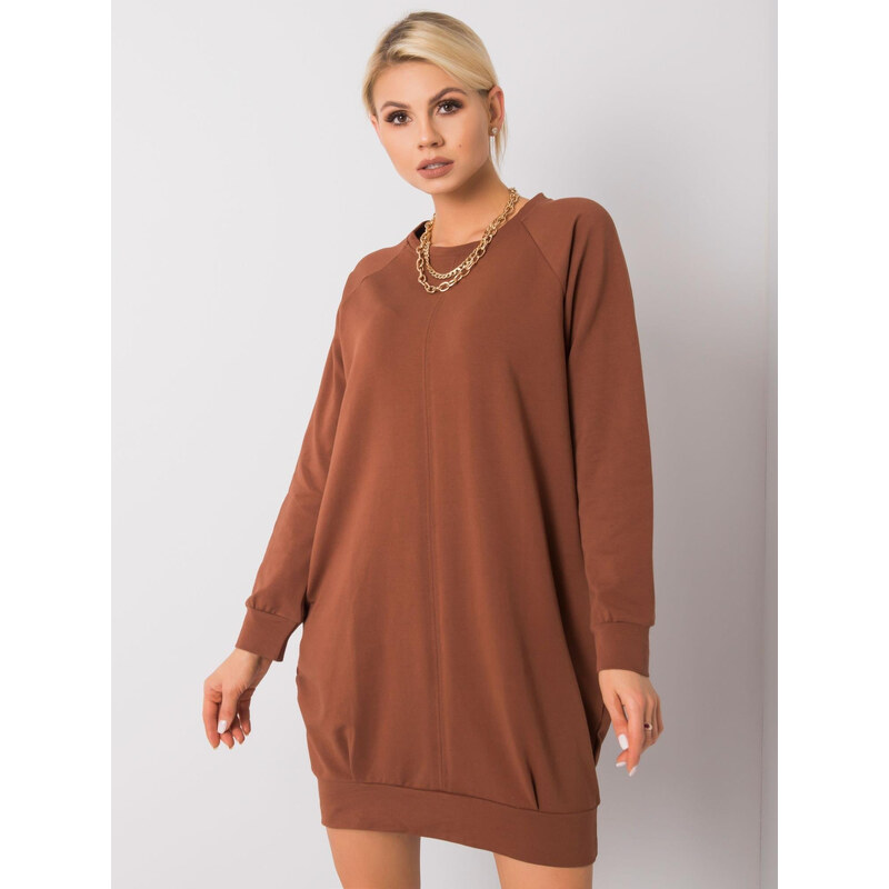 BASIC Hnedé mikinové šaty -RV-TU-5184.93P-brown 22675153