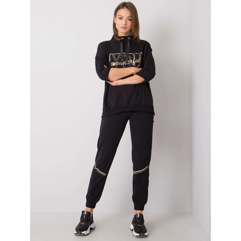 RELEVANCE Čierna dámska tepláková súprava RV-KMPL-6422.59P-black 57947728