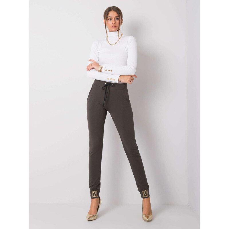 RELEVANCE Khaki dámske tepláky -RV-DR-5980.12-khaki 57948218