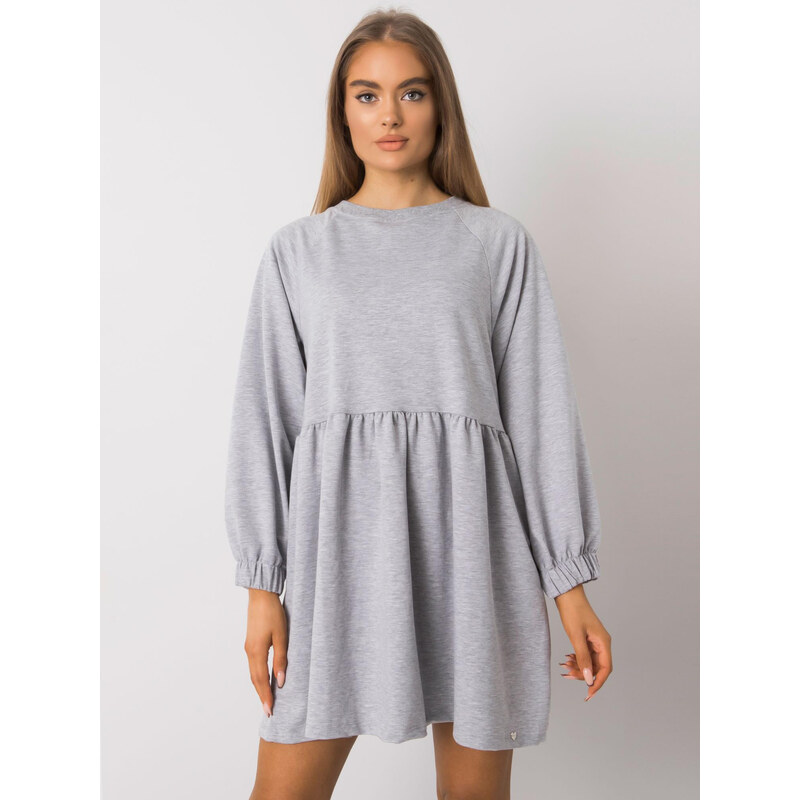 BASIC FEEL GOOD Svetlo šedé dámske riasené šaty RV-SK-7247.15P-gray 27920875