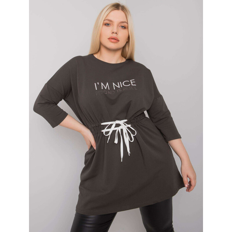 RELEVANCE Khaki tunika Im nice pero no te pases RV-TU-7033.84P-khaki 57948457