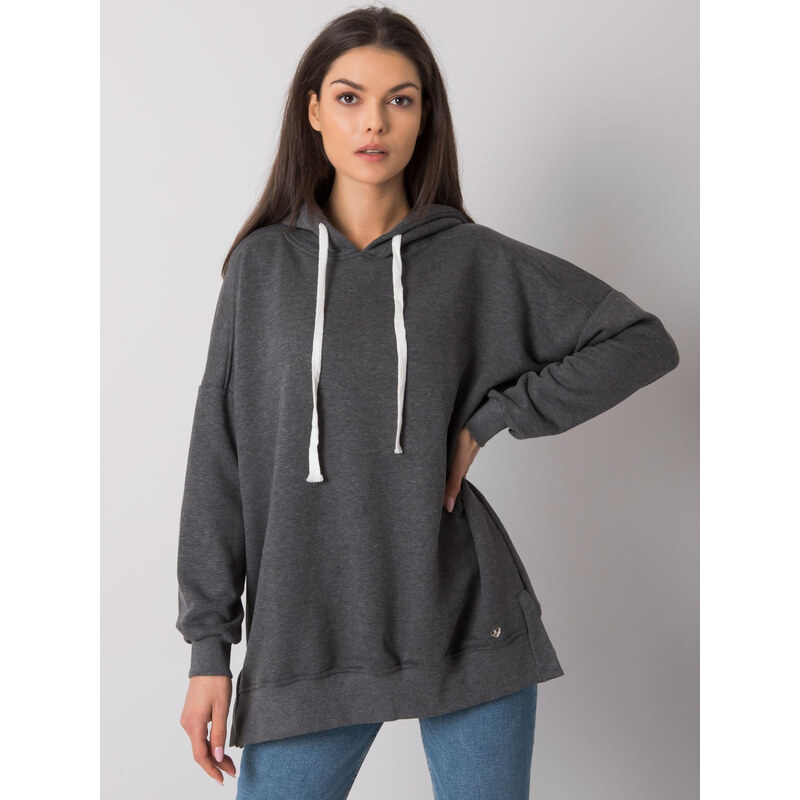 BASIC FEEL GOOD Tmavosivá dámska mikina s kapucňou RV-BL-7190.38X-dark 28083810
