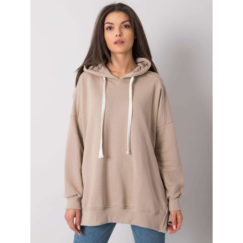 BASIC FEEL GOOD Béžová dámska mikina s kapucňou RV-BL-7190.38X-beige 28083804