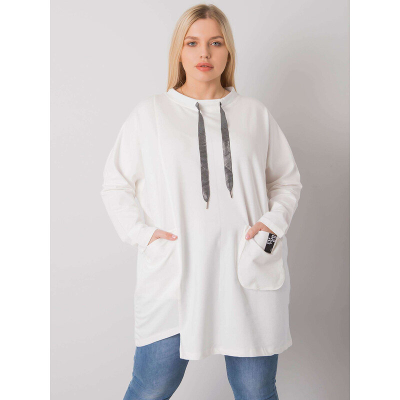 RELEVANCE Smotanová dámska tunika s vreckom RV-TU-7236.75P-ecru 57948488