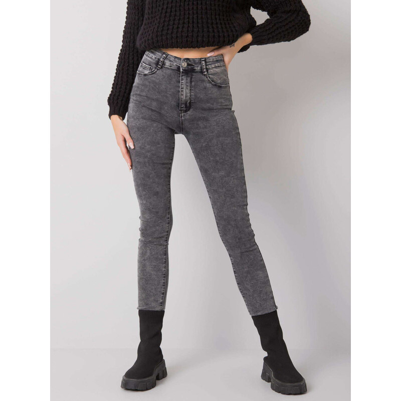 BASIC Šedé dámske skinny džínsy NM-SP-L71.15-gray 28166336