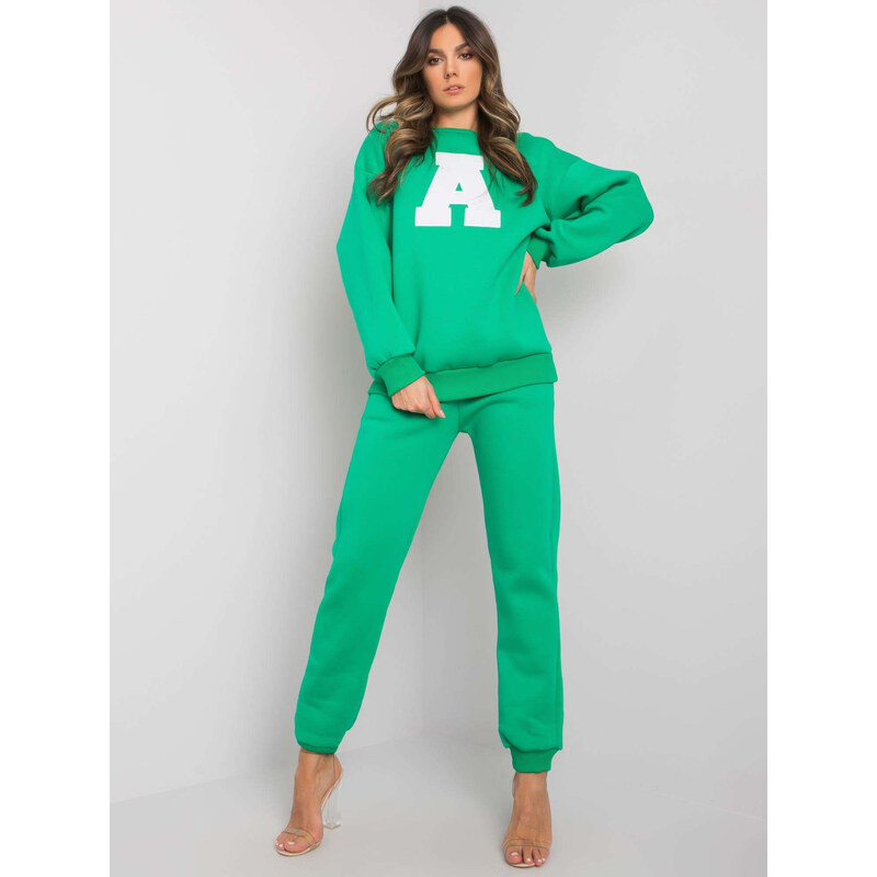 BASIC Zelená dámska tepláková súprava s písmenom A EM-KMPL-660.33 28981450