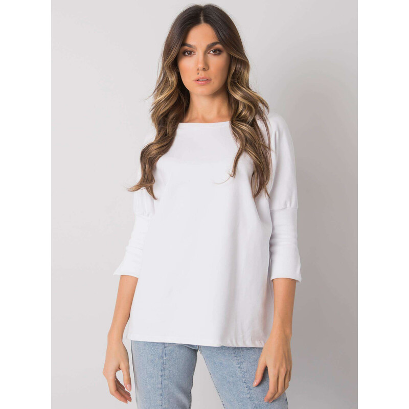 BASIC FEEL GOOD Biele dámske oversize tričko s 3/4 rukávmi RV-BZ-7362 29265890