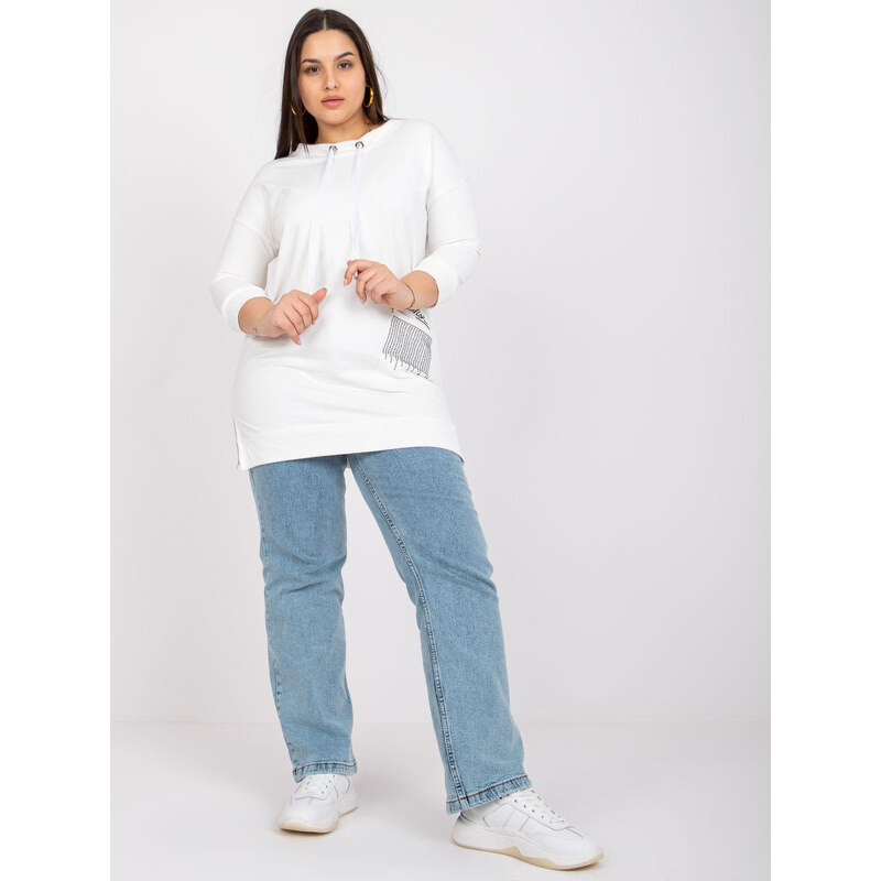 RELEVANCE Smotanová tunika Sylviane s aplikáciou na boku -RV-TU-7506 57949573