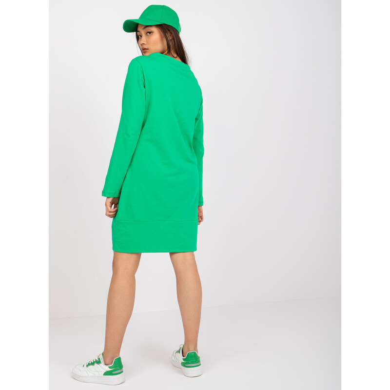 RELEVANCE Zelené mikinové šaty Holly so zlatými detailmi -RV-SK-6067 57949636