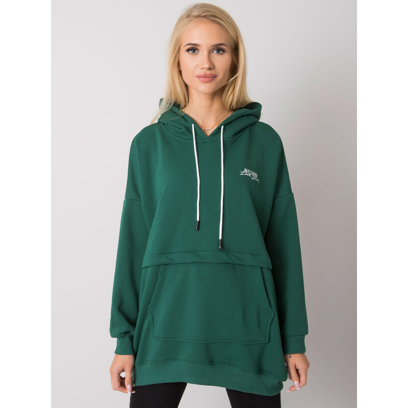 RELEVANCE Tmavozelená oversize mikina RV-BL-7095.30P-dark green 57950036