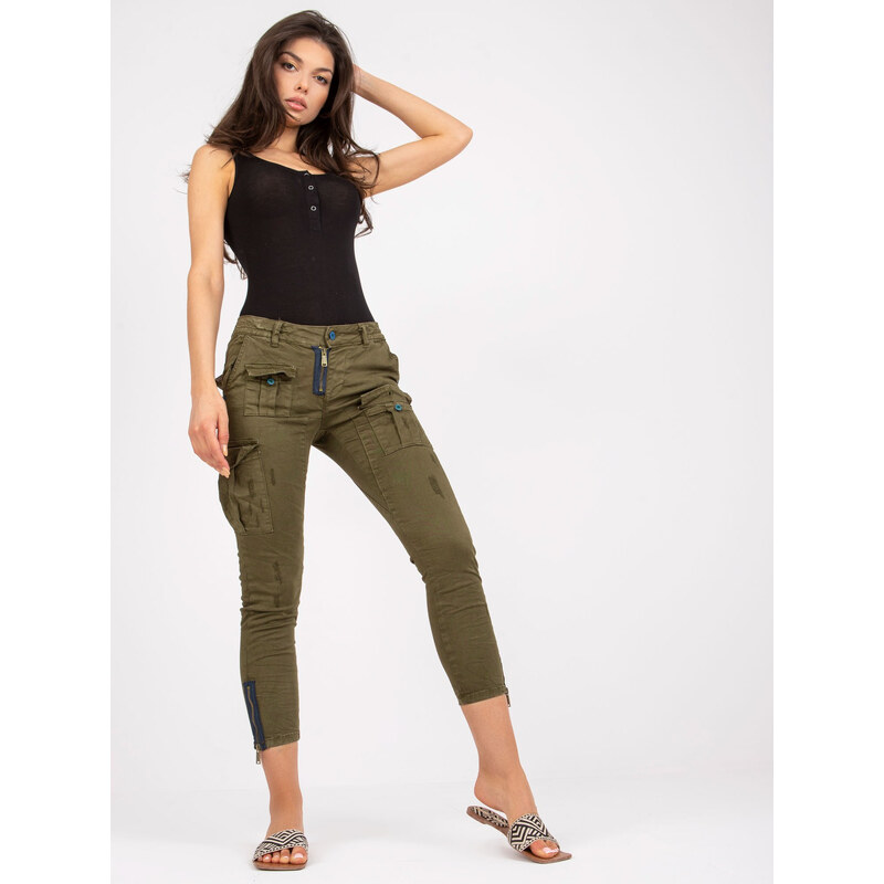BASIC Khaki nohavice s vreckami -EM-SP-DY218.85-kaki 33971000