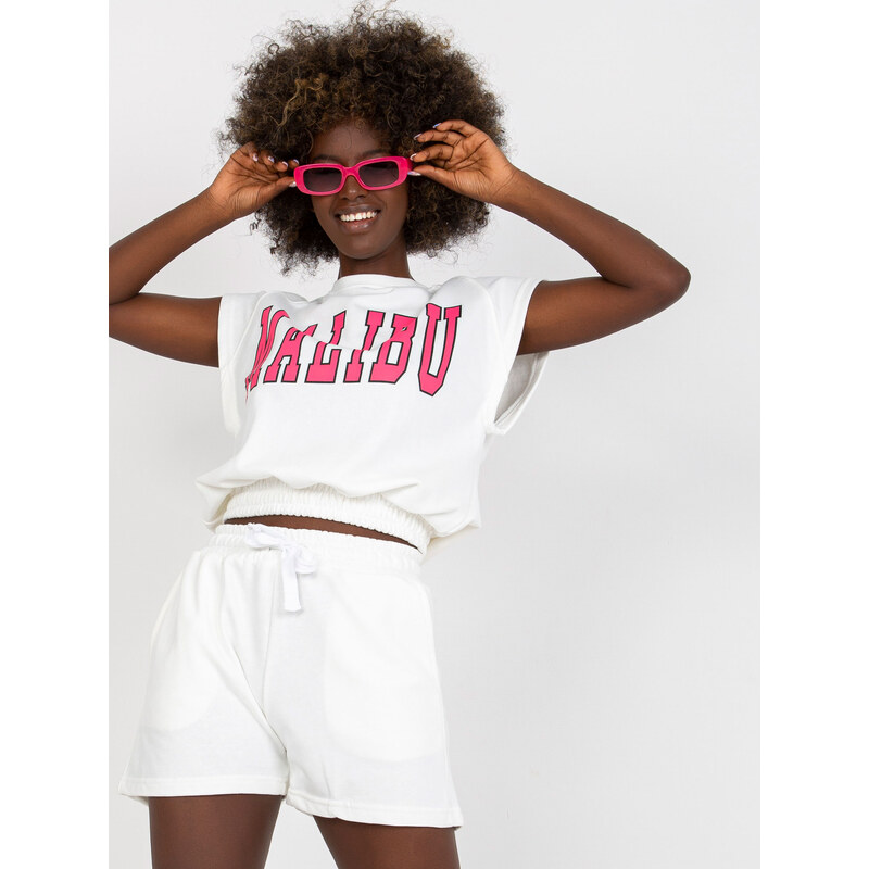 BASIC Biela krátka súprava kraťasov a trička MALIBU EM-KMPL-730.60 33971574
