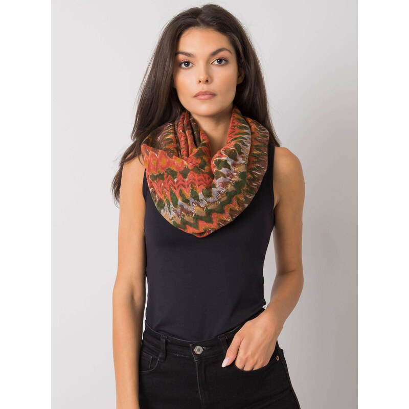 BASIC Tmavo-oranžova dámska šatka so vzormi -Nech-CH-F106016-dark 36122782