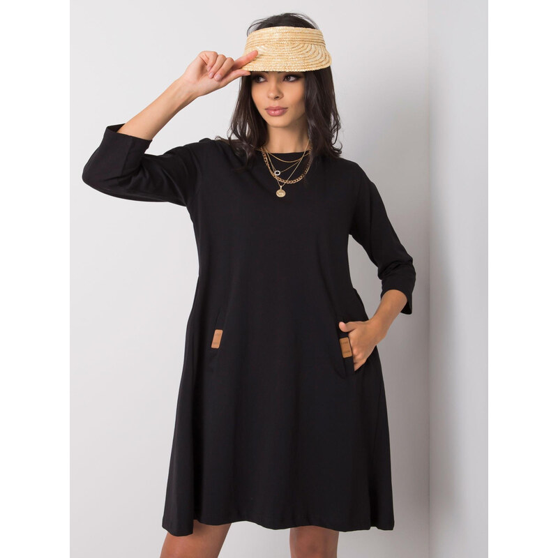 RELEVANCE Čierne dámske voľné šaty RV-SK-6274.36P-black 57951410